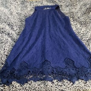 Miami franchesca high neck navy dress lace